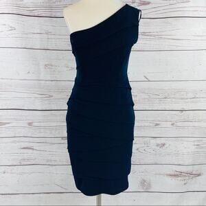Valerie Bertinelli single shoulder navy layer